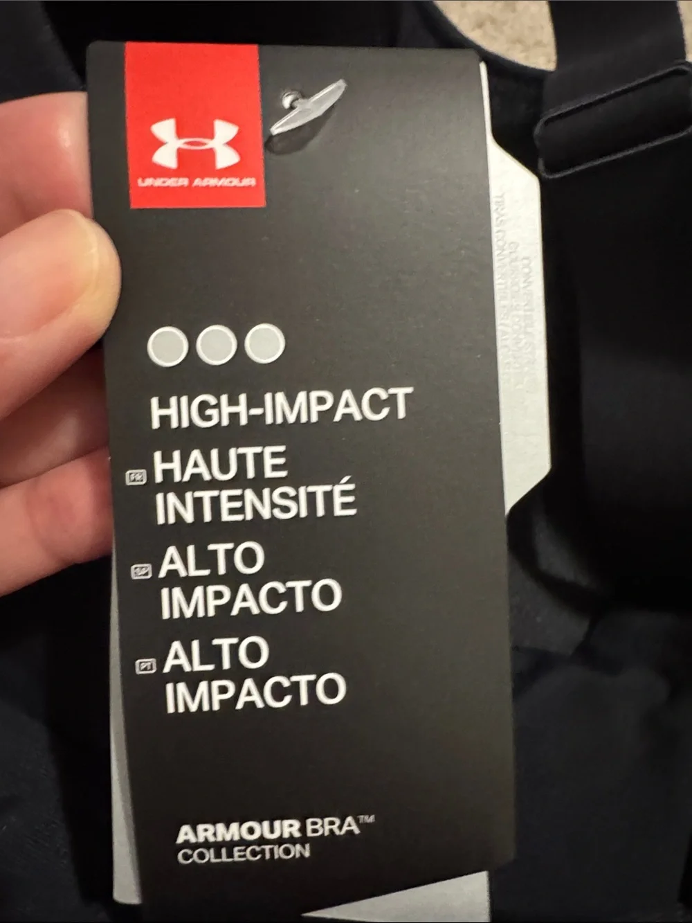 Under Armour Eclipse High Impact Bra Black Rear Hook Wireless NWT-36